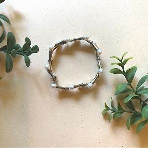 Silver and Pearl Bracelet